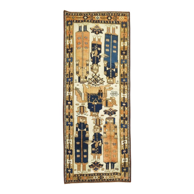 Vintage Zabihi Collection Persian Pictorial Balouch Gallery Rug - 4'8" x 11'1" For Sale
