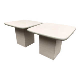 Vintage Side Tables Pedestal Boho 80's a Pair For Sale