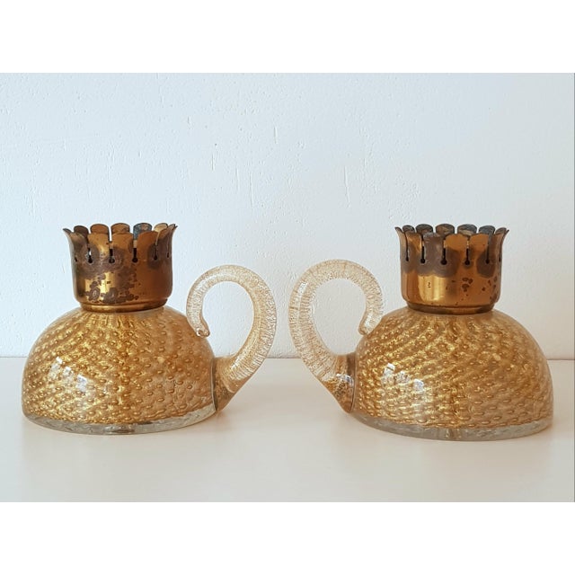 Candleholders / Lamp bases attributed to Archimede Seguso, Murano, Set of 2 For Sale - Image 18 of 18