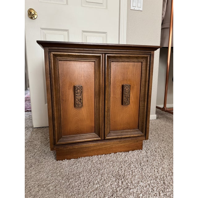 1960s Bassett Furniture Industries Mid Century Modern Dresser and Nightstand, 2 Pieces For Sale - Image 13 of 17