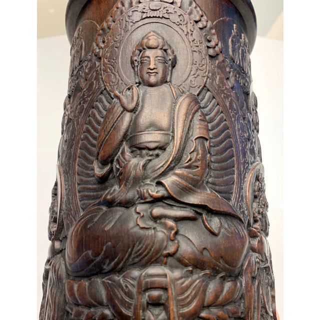 Finely Carved Chinese Brush Holder Pot For Sale - Image 14 of 16