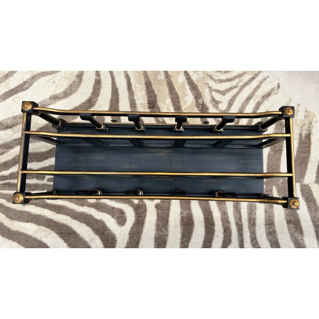 Vintage Maitland-Smith Style Ebony and Gilt Wood Canterbury For Sale - Image 12 of 12
