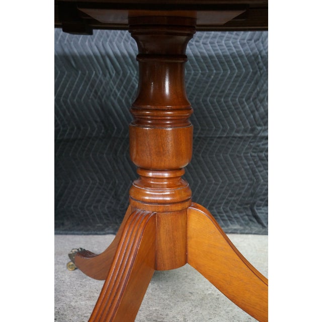 Late 20th Century Handmade English Regency Style Walnut Burl Double Pedestal Banquet Dining Table 11' For Sale - Image 10 of 18