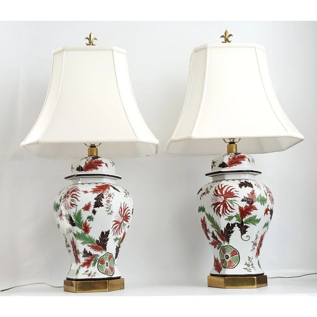 Lamps Pair French Ginger Jars For Sale - Image 10 of 12