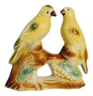 Vintage Love Yellow Birds Figurines From Brazil