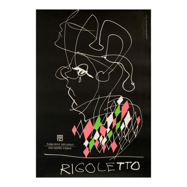 1988 Czech Opera Poster (Josef Flejsar) - Rigoletto by Giuseppe Verdi For Sale