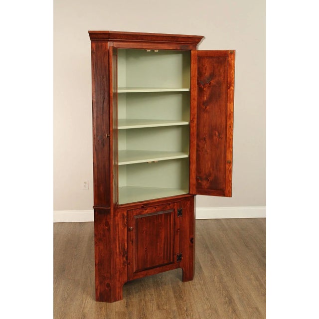 American Custom Quality Pine Corner Cupboard For Sale - Image 3 of 12