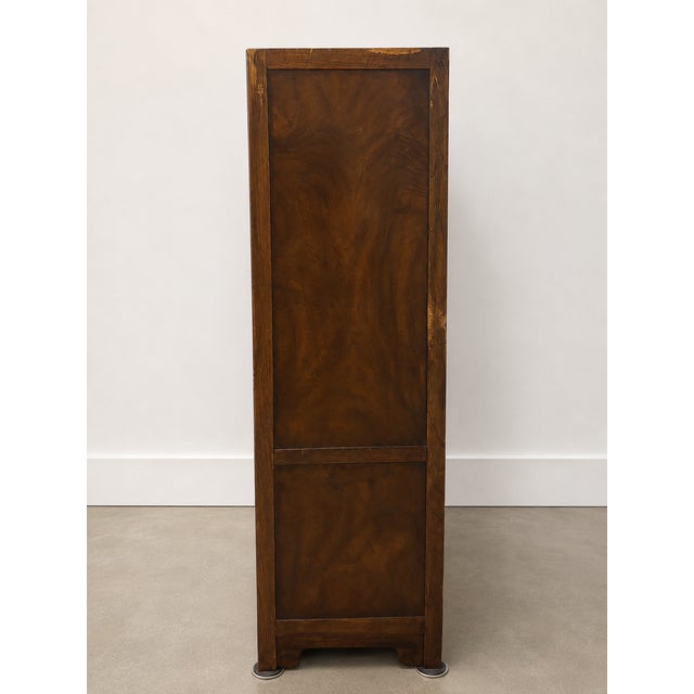 Drexel Heritage Vintage Drexel Heritage Campaign-Style Armoire Cabinet With Brass Accents For Sale - Image 4 of 8