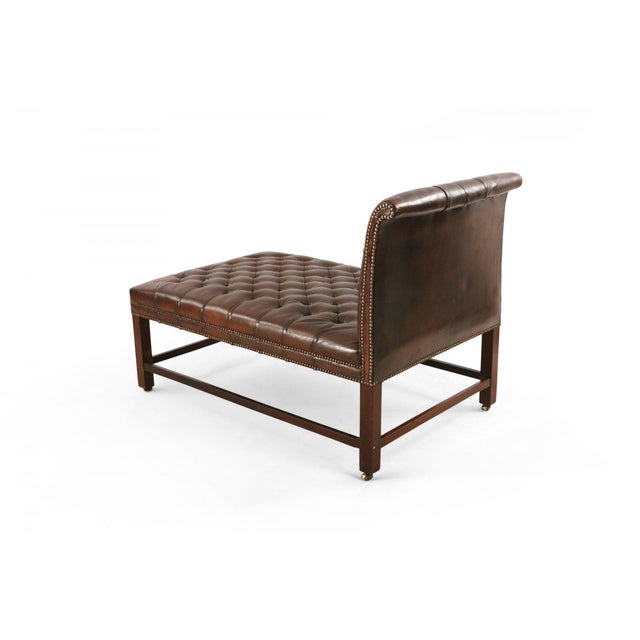 MidCentury Dark Brown Tufted Leather Psychiatrist Couch Chairish