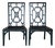 Pair of Guildmaster Black Chinoiserie Cane Dining Side Chairs For Sale