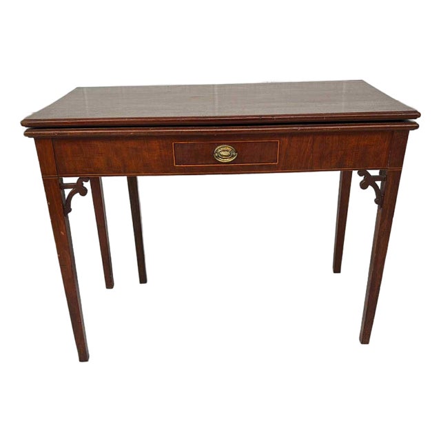 Antique Mahogany Fold Over Tea Table For Sale