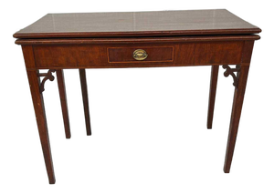 Antique Mahogany Fold Over Tea Table