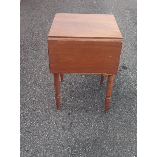 Early 20th Century Vintage Handmade Drop Leaf Cherry Side Table For Sale - Image 12 of 13