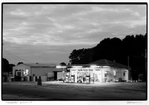 Gas Station, Tyagarah, Australia, 1988, Silver Gelatin Photograph, Murray Bognovitz
