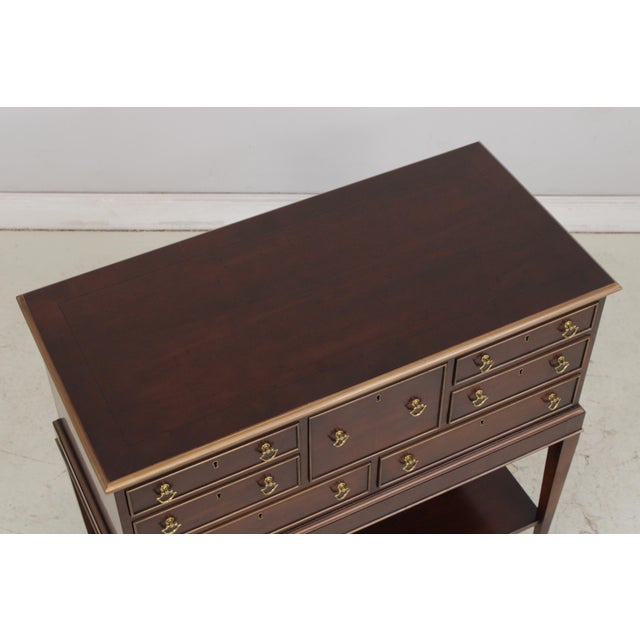 Brown Ej Victor 2 Tier Yew Wood Silver Server Cart For Sale - Image 8 of 15