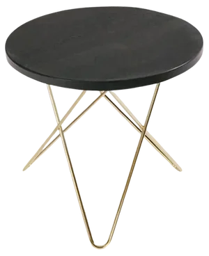 Black Slate and Brass Mini O Table by OxDenmarq