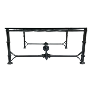 Oversized Wrought-Iron & Glass Cocktail Table After Giacometti