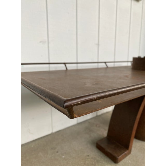 Vintage French Industrial Nautical Metal Coffee Table For Sale In New York - Image 6 of 12