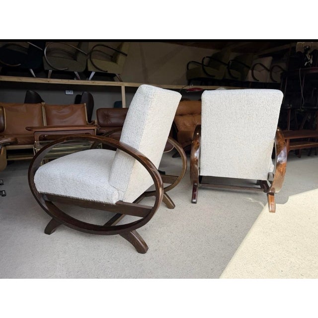 Art Deco Style Armchairs by Jindrich Halabala, Set of 2 For Sale - Image 15 of 18