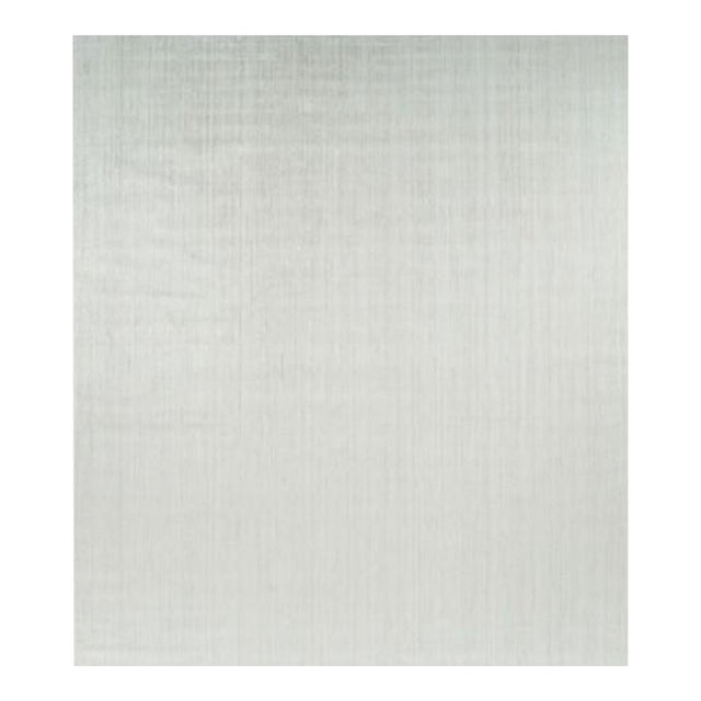 Rug & Kilim’s Oversized Textural Rug in Solid White and Silver-Gray Striae - 14x16 For Sale