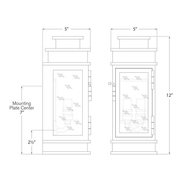 Transitional Chapman & Myers for Visual Comfort Signature Linear Mini Wall Lantern in Polished Nickel with Clear Glass For Sale - Image 3 of 3