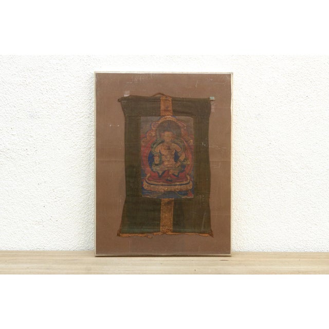 Asian Antique Antique Whispers of Enlightenment Tibetan Thangka For Sale - Image 3 of 6
