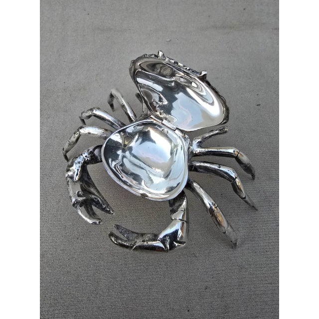 Vintage Silver Plated Crab Vessel For Sale - Image 4 of 8