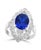 Contemporary 3.65 Carat Oval Tanzanite and 1 Carat Diamond Ring 18 Karat White Gold, Estate For Sale - Image 3 of 18