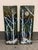 Black Abstract Winter Landscape Glass Wall Art Panels, Set of Two For Sale - Image 8 of 12