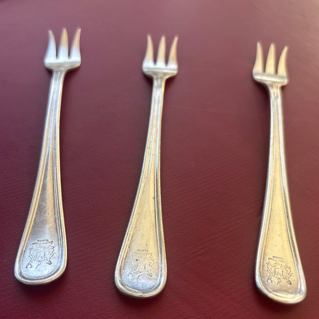 Marks: Reed&Barton (back) / triplex / Parker House (printed on back, stamp on front) Trident Oyster Forks custom engraved...