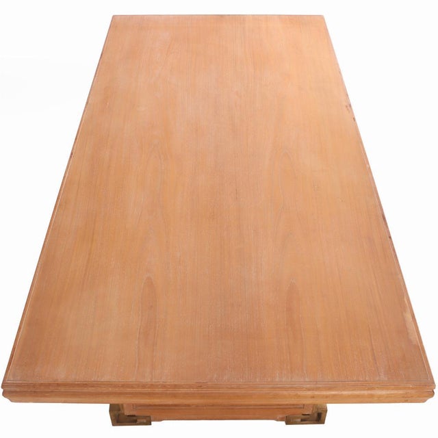 Hollywood Regency A Mahogany and Bronze Dining Table in the Manner of James Mont, C. 1950. For Sale - Image 3 of 4