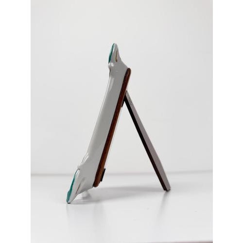 Rococo Revival Porcelain Picture Frame with Gilt Rocaille on Sèvres Blue Enamel, 1960s For Sale - Image 12 of 17