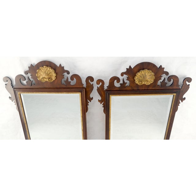 Pair Flame Mahogany Virginia Galleries Hankel Harris Beveled Wall Mirrors MINT! For Sale - Image 10 of 13