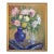 Mid Century Roses With Blue Vase Still Life by Virgi Cokelberghs For Sale