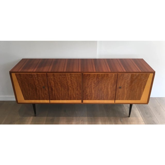 Four Doors Sapelli Mahogany and Sicamore Sideboard, Italian, circa 1960 For Sale - Image 4 of 13