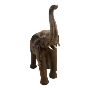 Late 20th Century Genuine Leather Elephant Statue