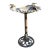Vintage Bird Bath Aluminum With Iron Filigree Base and Perching Bird Sculpture For Sale