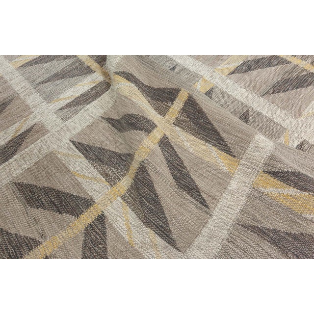 Modern Swedish Geometric Flat Weave Wool Rug by Doris Leslie Blau For Sale In New York - Image 6 of 10