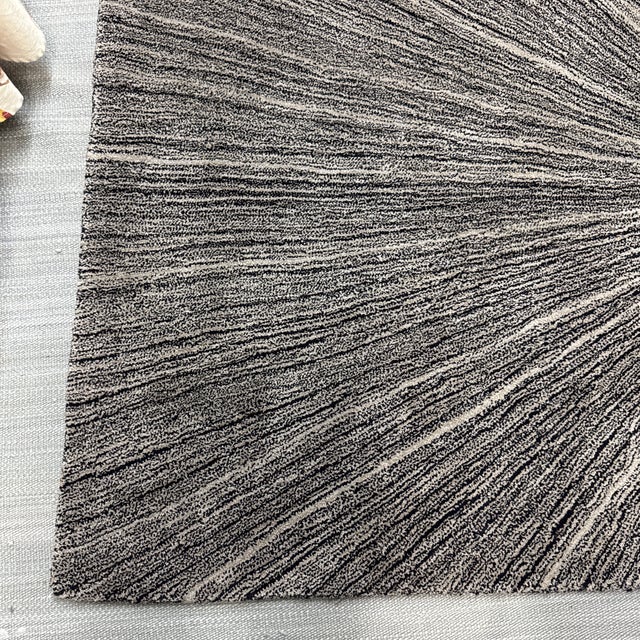 Textile 5ft X 8ft Angela Adams for Design Within Reach Grace Area Rug, Graphite For Sale - Image 7 of 12