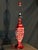 2000 - 2009 Decorative Red Carved Openwork Table Lamp Base, 28" For Sale - Image 5 of 5