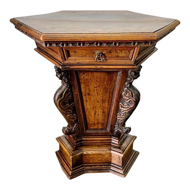 18th Century Italian Hand-Carved Walnut Center Table For Sale