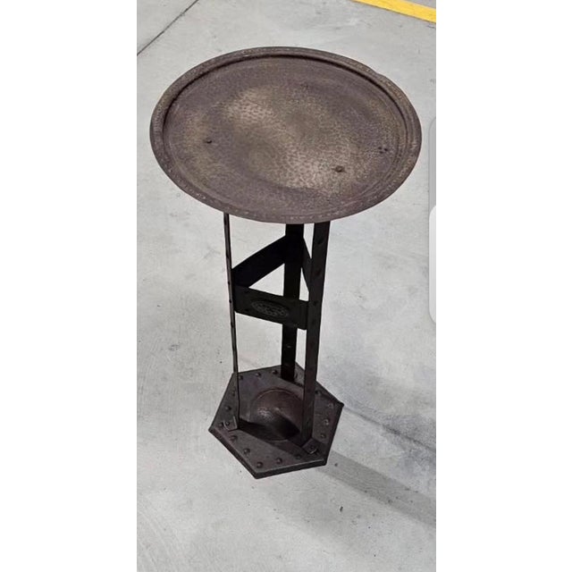 Arts & Crafts Wrought Iron Side Table by Hugo Berger for Goberg, 1930 For Sale - Image 4 of 6