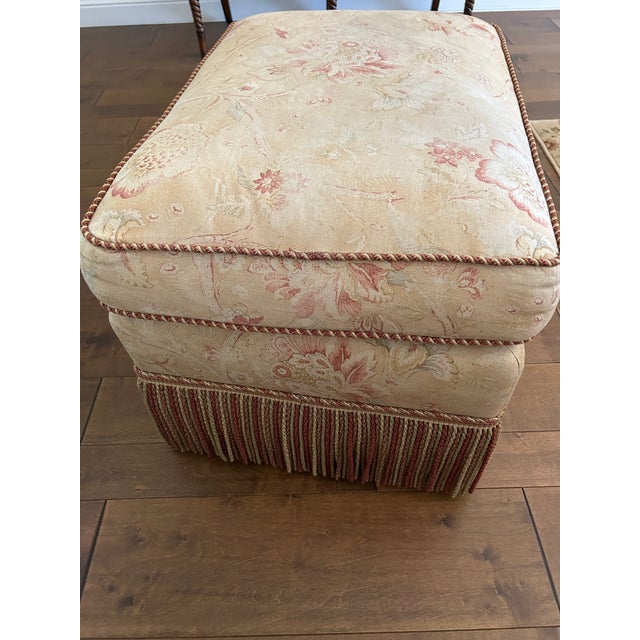 Ralph Lauren Fabric Covered Chair and Matching Ottoman For Sale In West Palm - Image 6 of 11