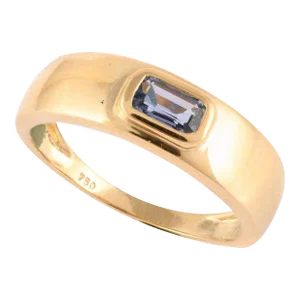 Genuine Tanzanite Ring in 18k Solid Yellow Gold Size 4