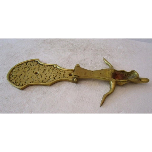 Solid Brass Vintage Longhorned Steer Door Knocker For Sale - Image 4 of 5