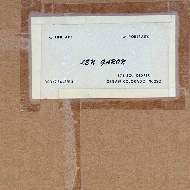 Vintage L. Garon Pastel Portrait of Woman, Signed & Framed Original Figurative Art For Sale - Image 9 of 9