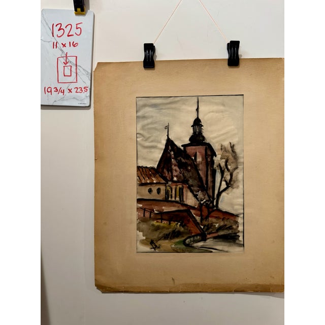 Paper Henry Emil Salloch Original Watercolor on Paper For Sale - Image 7 of 7