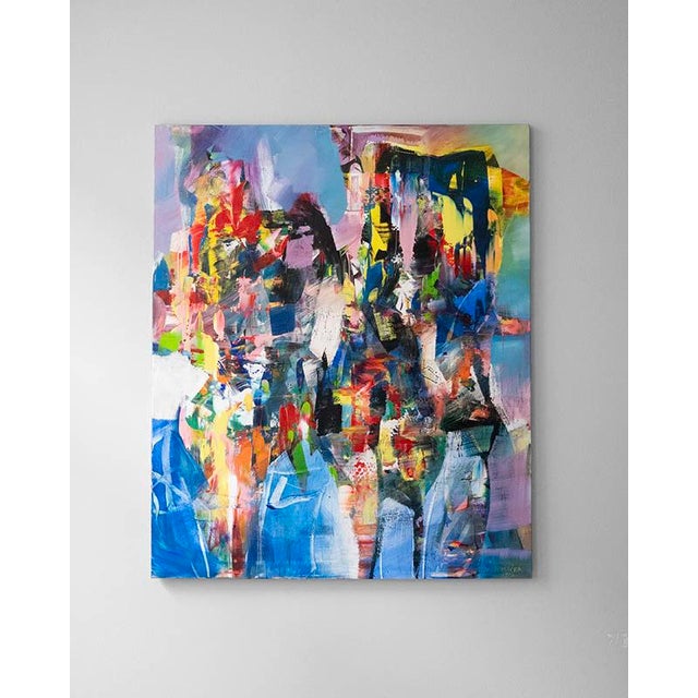 Painting by Slovak painter Marian Komáček titled "Gorilla Kiss", oil on canvas, 2017. Marián Komáček (*1959, Gbely) is one...