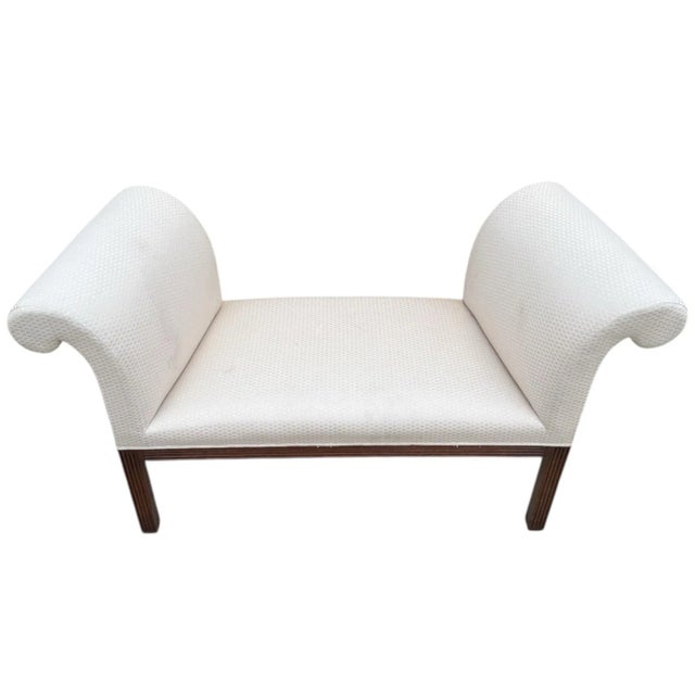 Derbyshire bench from luxury furniture maker Rose Tarlow. Classic form with English rolled arms and a generous seating...