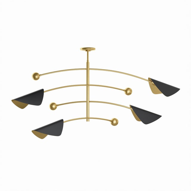 Eclipse Mobile Chandelier, Blackened Brass and Natural Brass For Sale - Image 10 of 10